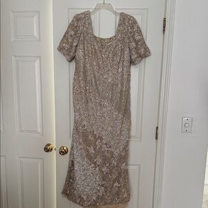 Embellished Champagne Sequin Maxi Dress